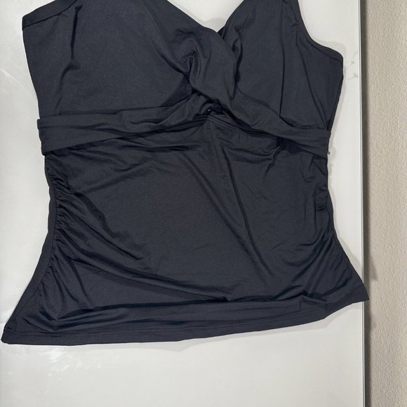 NEW $115 Sea Level [ 16 DD/E Cup ]‎ Twist front Tankini Top in Black - Picture 5 of 12